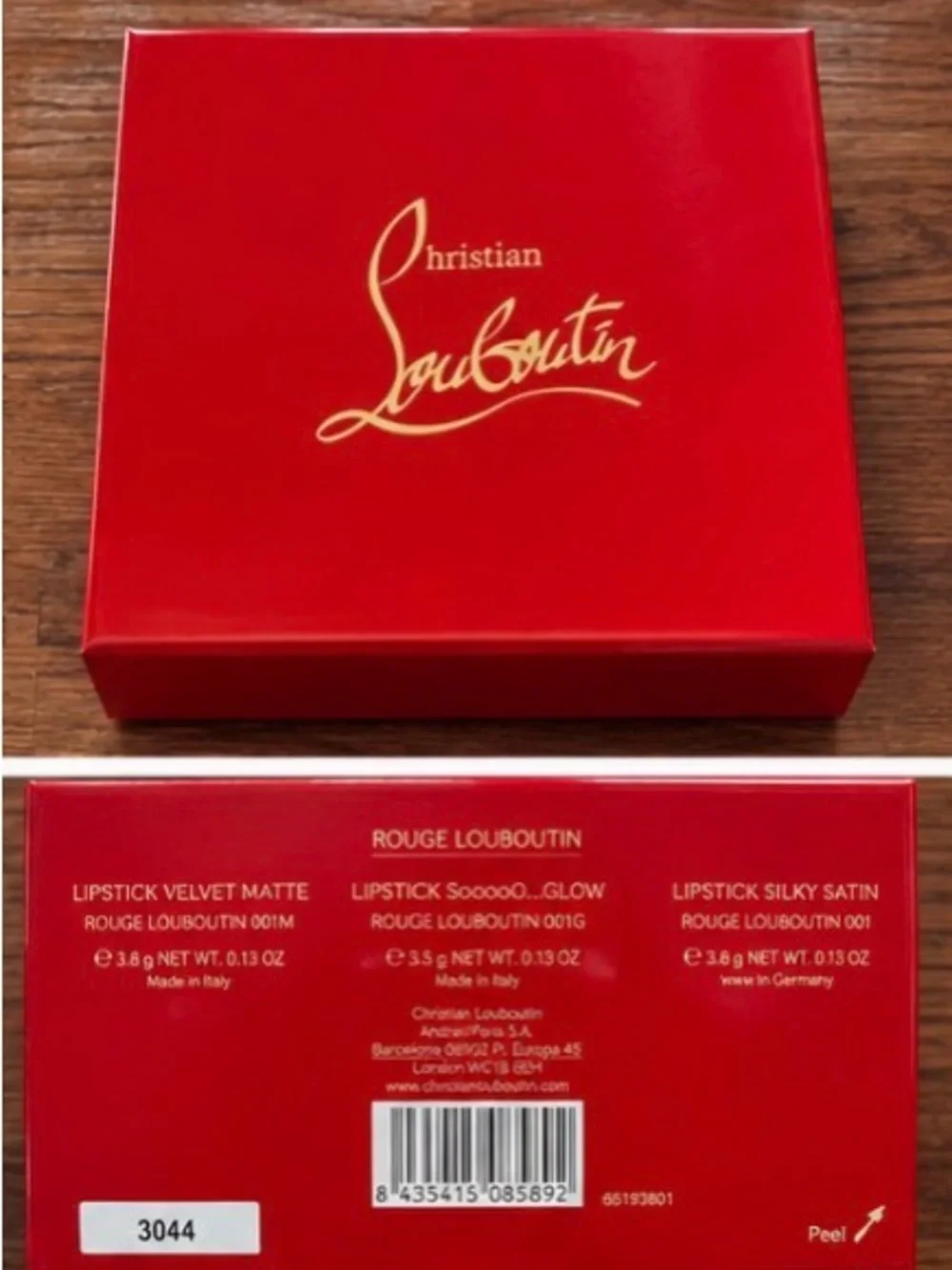 Christian Louboutin Lip Trio Rouge Louboutin Coffret Lipstick Necklace Set NIB